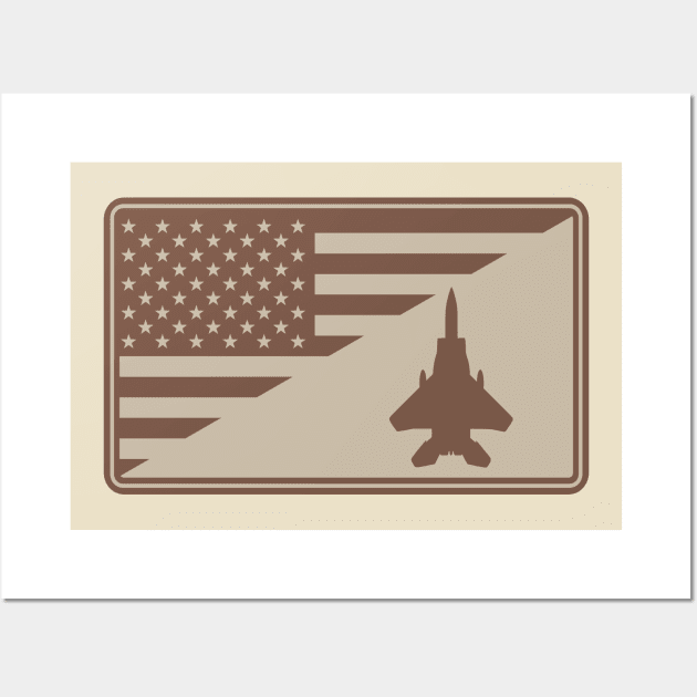 F-15 Eagle US Flag Patch (desert subdued) Wall Art by TCP